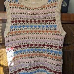 B. Young Multicolor Knit Tank Top